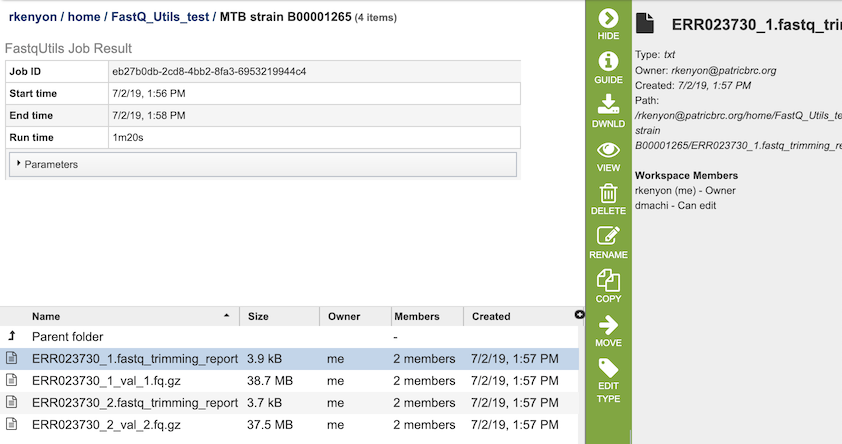 Fastq Utilities Trim Output Files