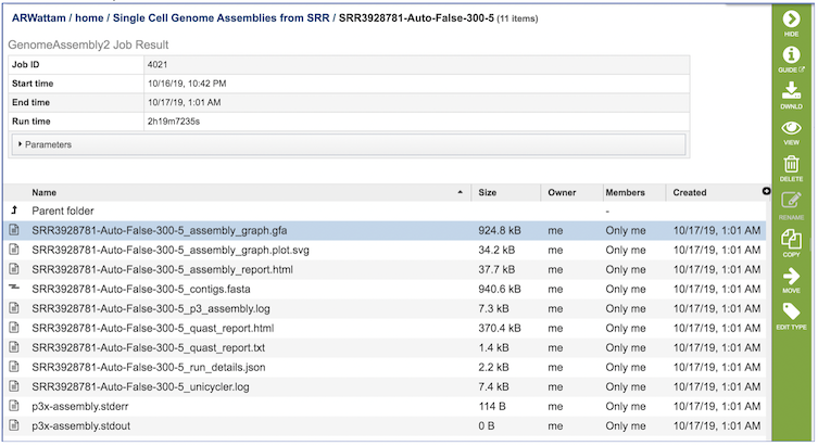 Assembly Service Output Files