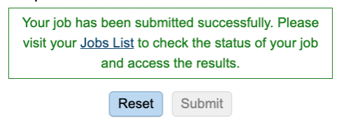 Job Submitted