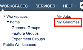 My Genomes Menu Option