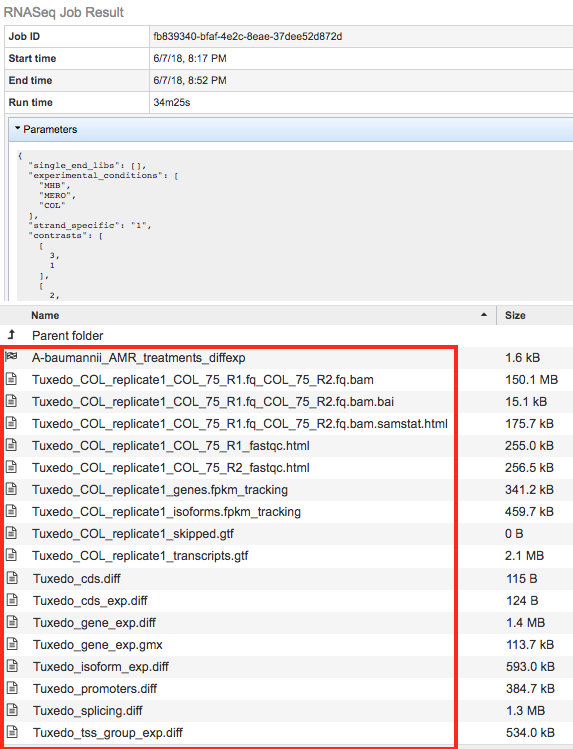 RNA-Seq Service Output Files